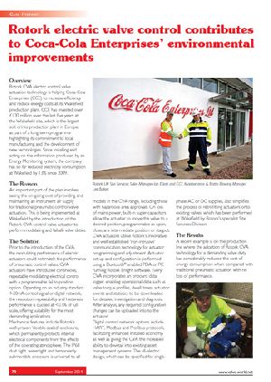 Rotork electric valve control contributes to Coca-Cola Enterprises’ environmental improvements