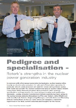 Pedigree and specialisation - Rotork's strengths in the nuclear power generation industry